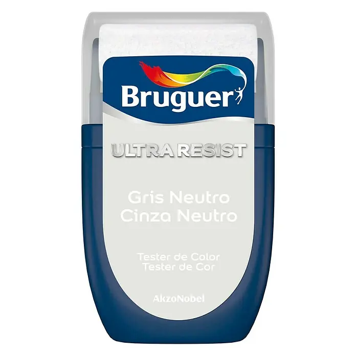 Bruguer Ultra Resist Tester de pintura - Gris neutro, 30 ml, Mate