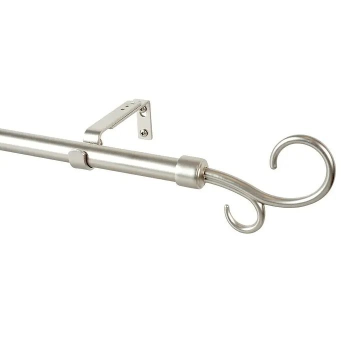 Barra para cortinas Doble Báculo - Plata, Largo: 160 mm, Diámetro: 19 mm