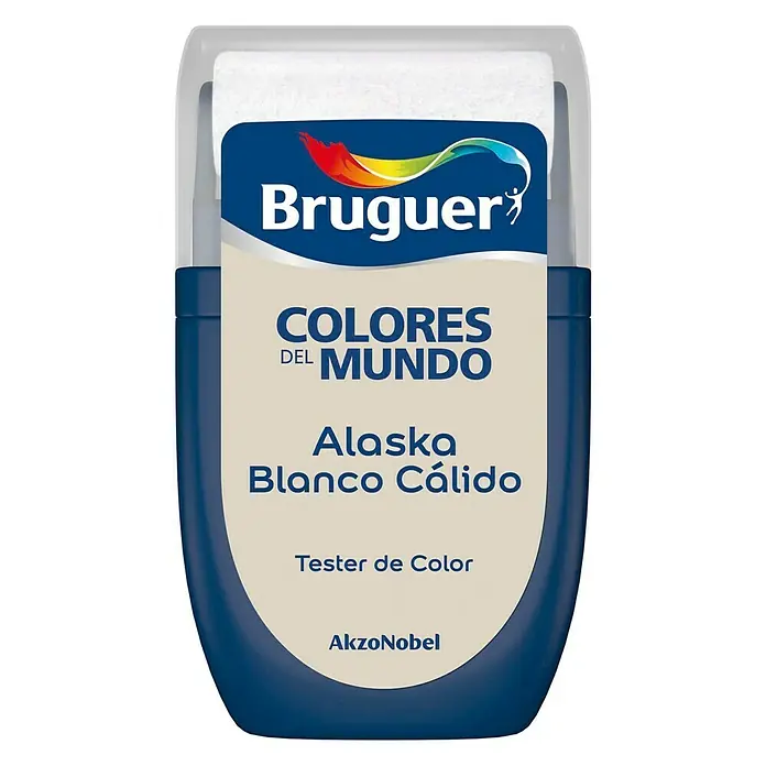 Bruguer Colores del Mundo Tester de pintura - Alaska blanco cálido, 30 ml, Mate
