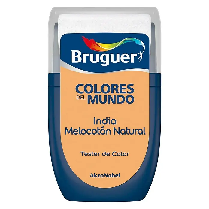 Bruguer Colores del Mundo Tester de pintura - India melocotón natural, 30 ml, Mate