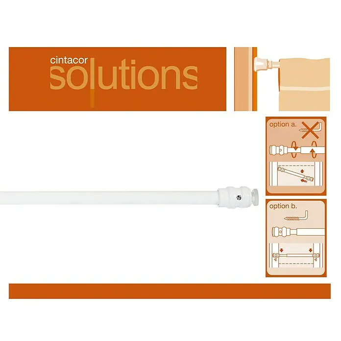 Barra para cortinas Modelo DUO - Blanco, Largo: 50 cm, Diámetro: 9 mm