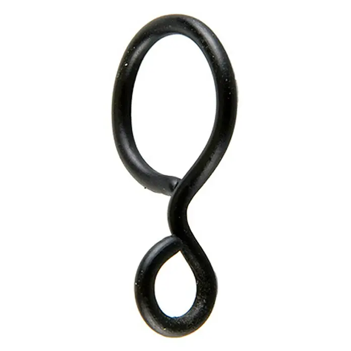 Anilla para cortinas con gancho Ideas 12 - Negro, 6 ud.