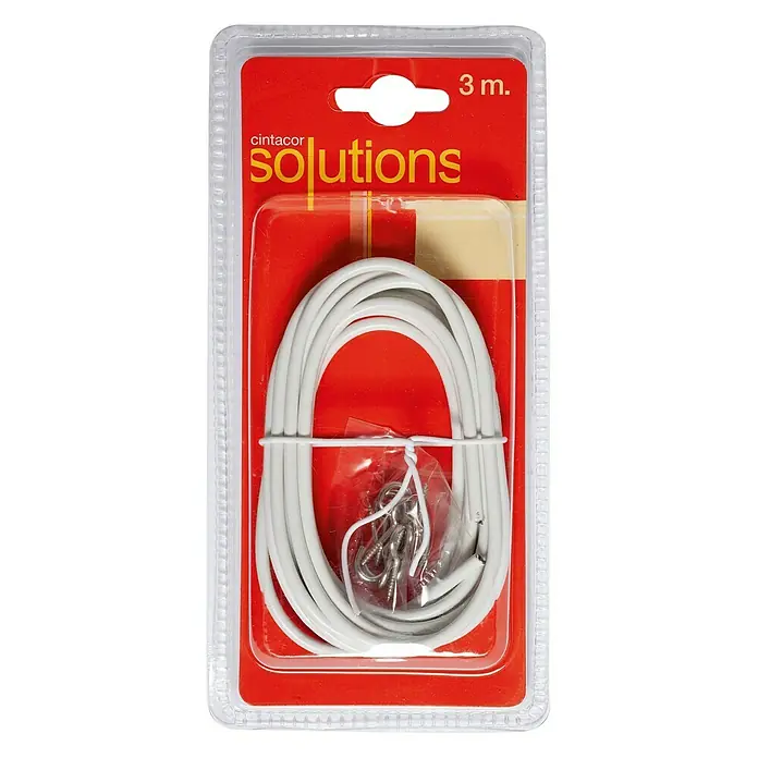 Cable plastificado Portavisillos - Blanco, Largo: 3 m