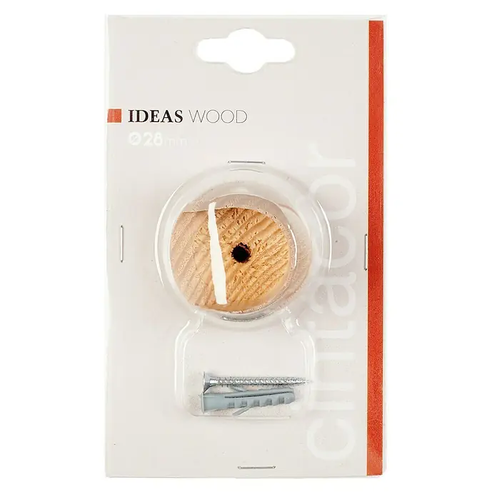 Soporte de pared y techo lateral Ideas wood - L x An x Al: 3,6 x 4,6 x 4,6 cm, Fresno