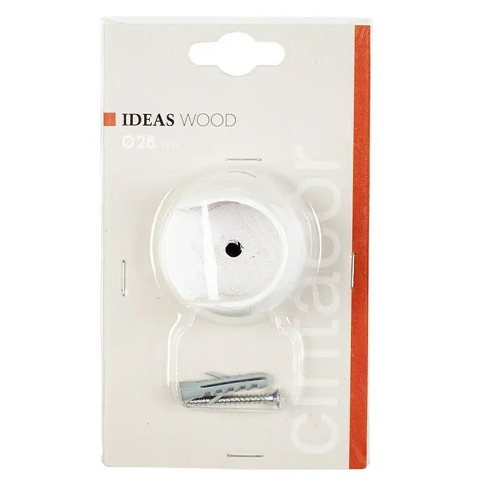 Soporte de pared y techo lateral Ideas wood - L x An x Al: 3,6 x 4,6 x 4,6 cm, Blanco