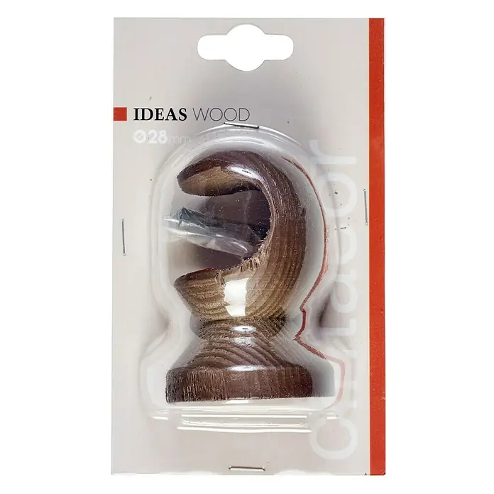 Soporte de techo Ideas Wood - Nogal, Barras para las cortinas de Ø 28 mm