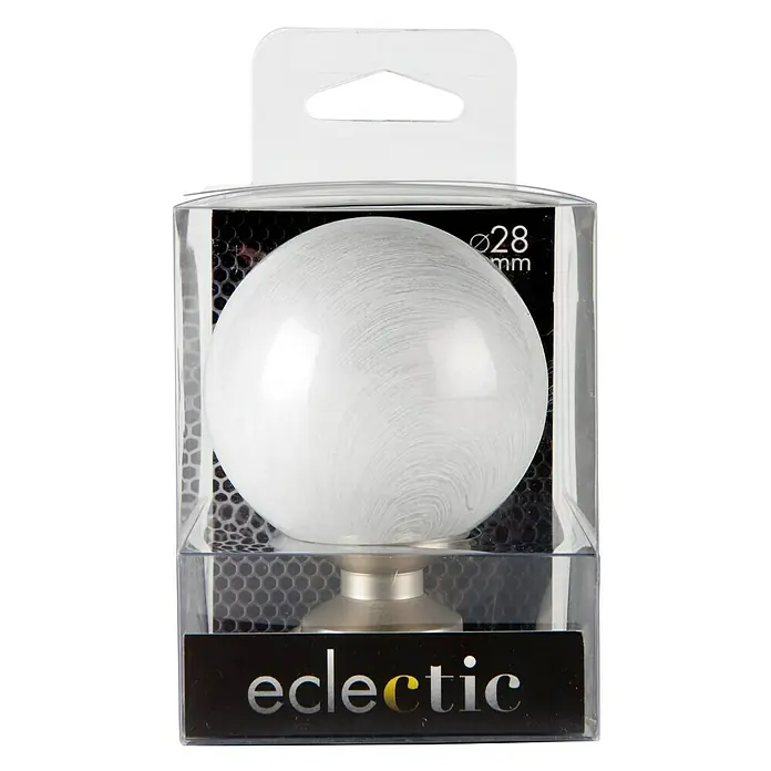 Tapa final Esfera - Blanco-Plata, 1 ud.