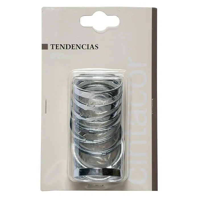 Anilla para cortinas Tendencias - 10 ud., 22 mm, Cromo