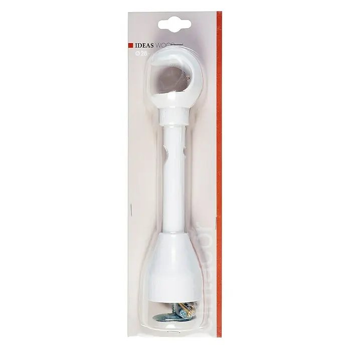 Soporte de pared  Ideas wood - Blanco, Barras para las cortinas de Ø 28 mm, Largo: 23 cm