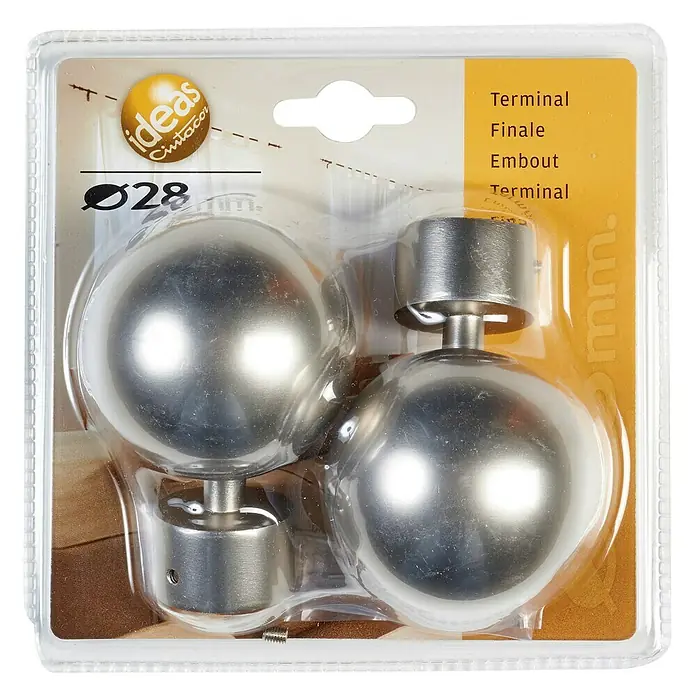 Tapones terminales Ideas 28 Esfera - Plateado, 2 ud.