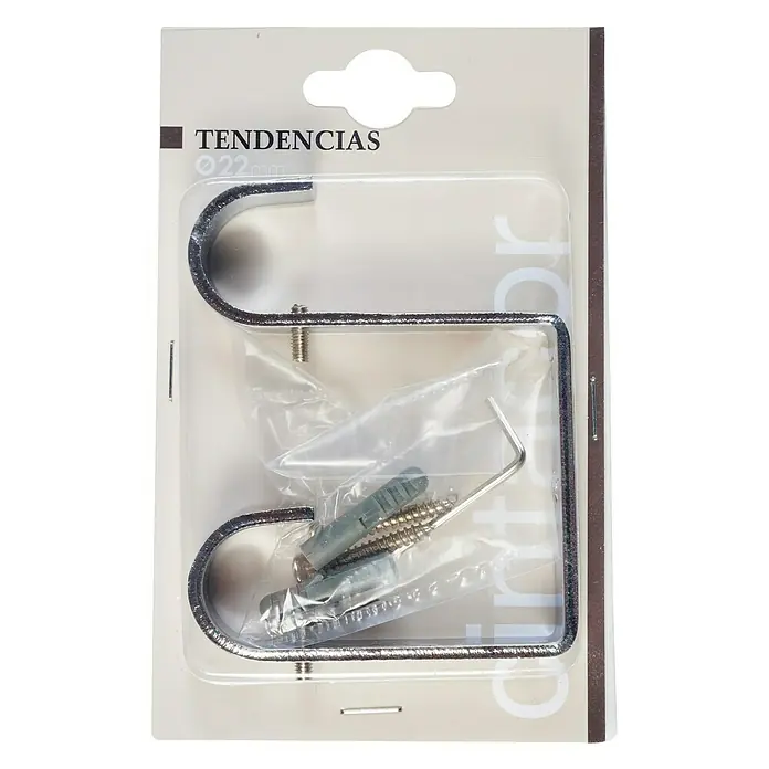 Soporte para techo doble Tendencias - Cromo, Largo: 7,7 cm
