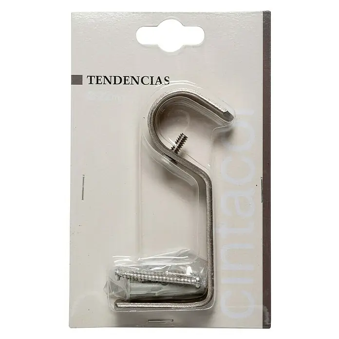 Soporte de pared Tendencias - Plata, L x An x Al: 10 x 1,6 x 5,6 cm, Atornillado