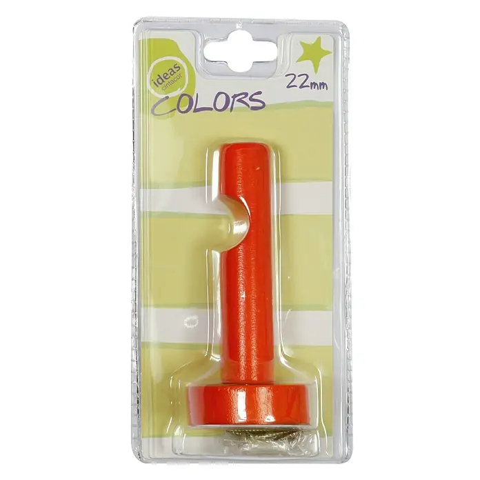 Soporte de pared infantil cilíndrico Ideas colors - Naranja, L x An x Al: 12 x 5,3 x 5,3 cm, Atornillado