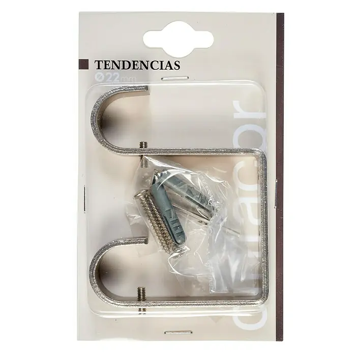 Soporte para techo doble Tendencias - Plateado, Largo: 7,7 cm