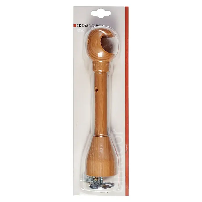 Soporte de pared  Ideas wood - Haya, Barras para las cortinas de Ø 28 mm, Largo: 23 cm