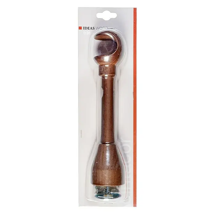 Soporte de pared  Ideas wood - Nogal, Barras para las cortinas de Ø 28 mm, Largo: 23 cm