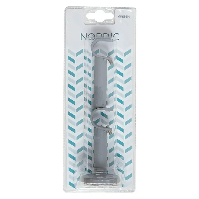 Soporte de pared doble Nordic - Gris, Para barras con un diámetro de 19 mm, 1 ud.