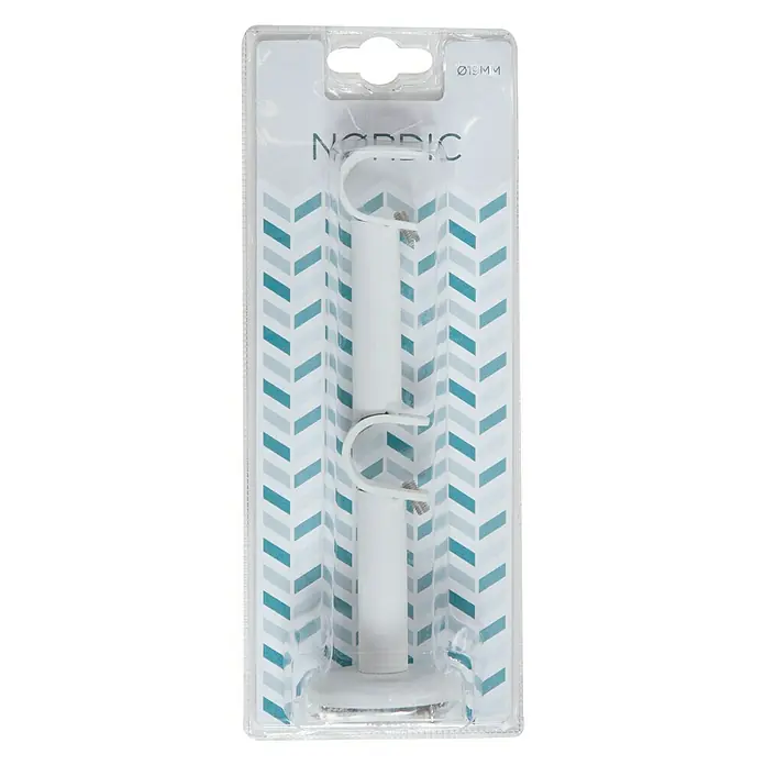 Soporte de pared doble Nordic - Blanco, Para barras con un diámetro de 19 mm, 1 ud.