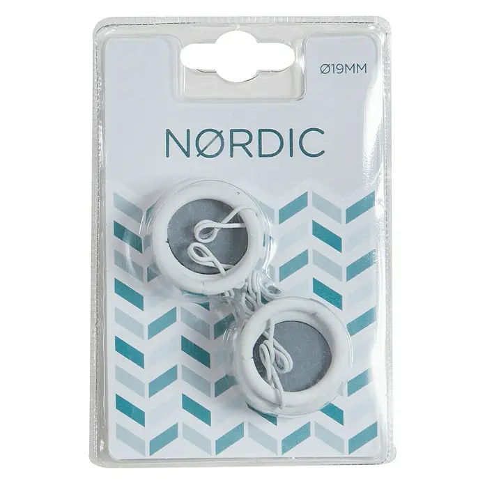 Anilla para cortinas Nordic - 8 ud., 19 mm, Blanco