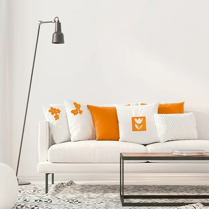 Adhesivos decorativos Flores - Naranja, 15 x 15 cm