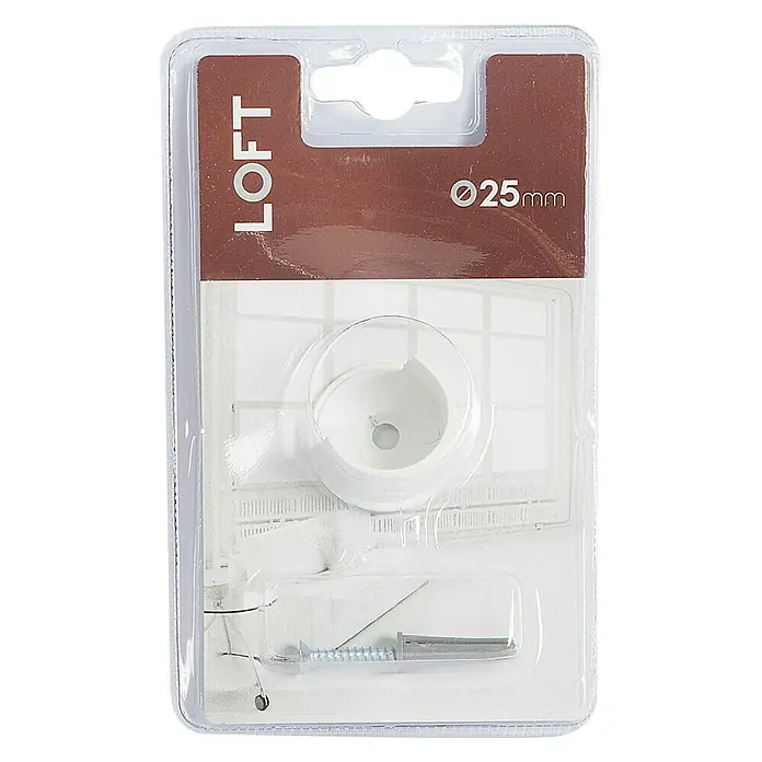 Soporte de pared Loft - Blanco, L x An x Al: 2,3 x 2,8 x 3,4 cm, Atornillado