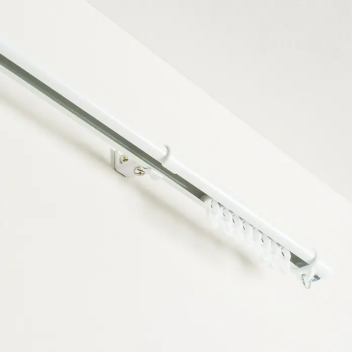 Soporte de pared Riel basic - Blanco, L x An x Al: 4,5 x 1,4 x 3 cm, Tipo de montaje: Atornillado