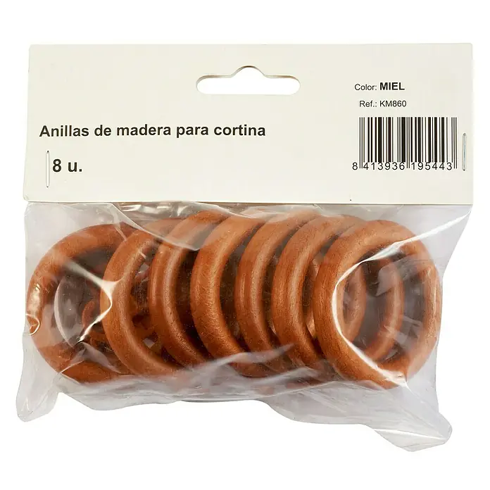 Anilla para cortinas miel - 8 ud., 28 mm, Redonda