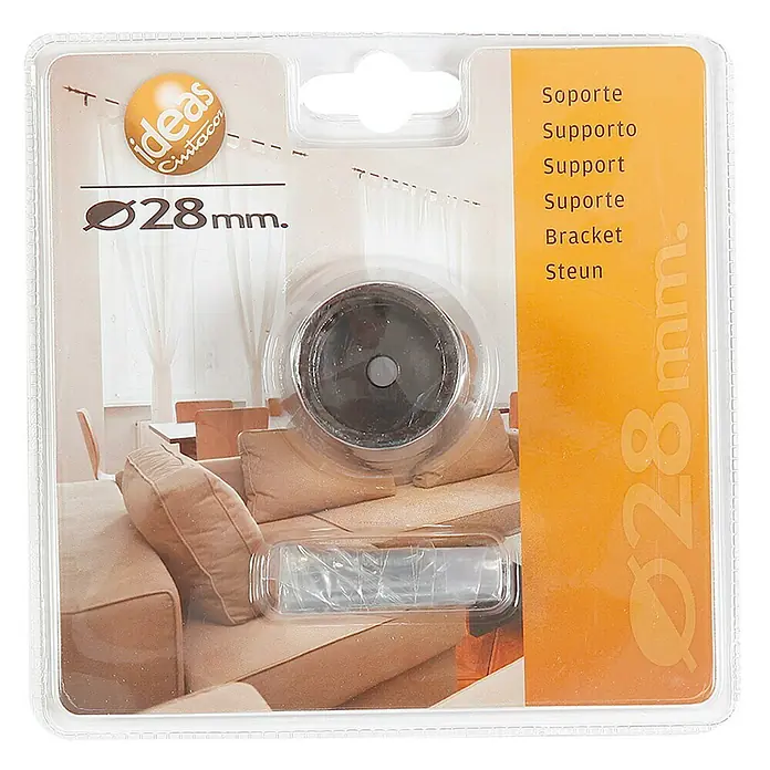 Soporte para pared Ideas 28 - Antracita, Barras para las cortinas de Ø 28 mm, Largo: 2,6 cm