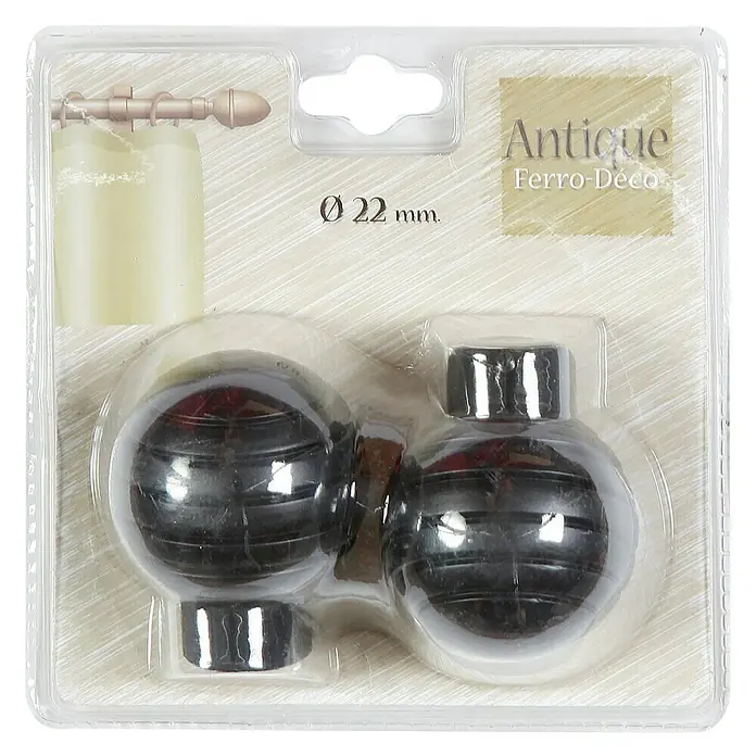 Tapa final Antique Esfera - Negro, 2 ud.