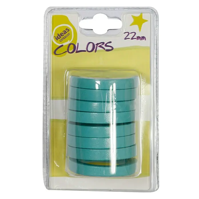 Anilla para cortinas Colors - 8 ud., 22 mm, Turquesa, Redonda