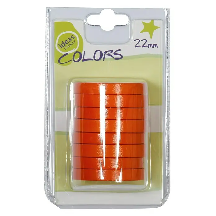 Anilla para cortinas Colors - 8 ud., 22 mm, Naranja, Redonda