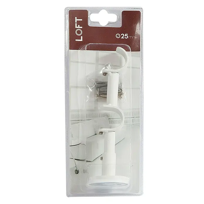 Soporte de pared Loft - Blanco, L x An x Al: 17,2 x 5 x 5 cm, Atornillado