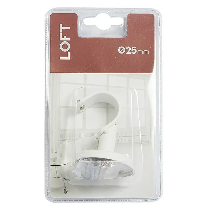 Soporte de techo Loft - Blanco, L x An x Al: 6,3 x 2 x 4,6 cm, Atornillado