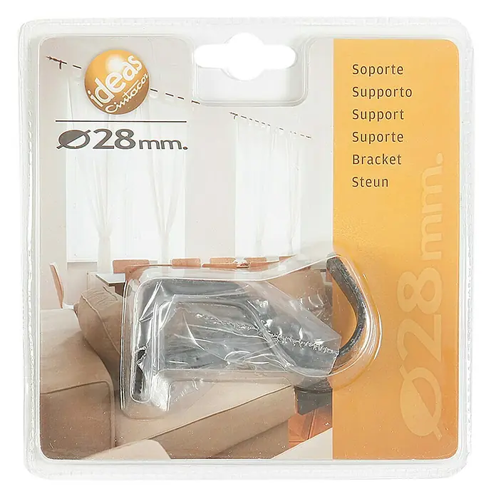 Soporte de techo Ideas Cintacor - Negro, L x An x Al: 7,6 x 1,6 x 5,4 cm, Atornillado