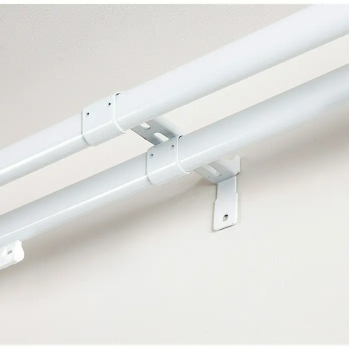 Soporte para pared doble Riel reforzado - L x An x Al: 10 x 2 x 4,5 cm, Blanco