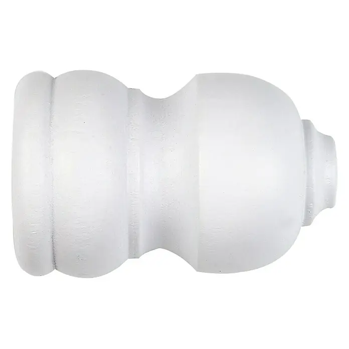 Tapa final Ideas wood Classic - Blanco, 2 ud., Barras para las cortinas de Ø 28 mm