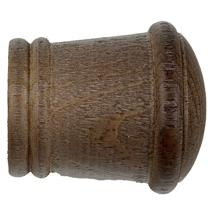 Tapa final Ideas wood cono - Nogal, 2 ud., Barras para las cortinas de Ø 28 mm