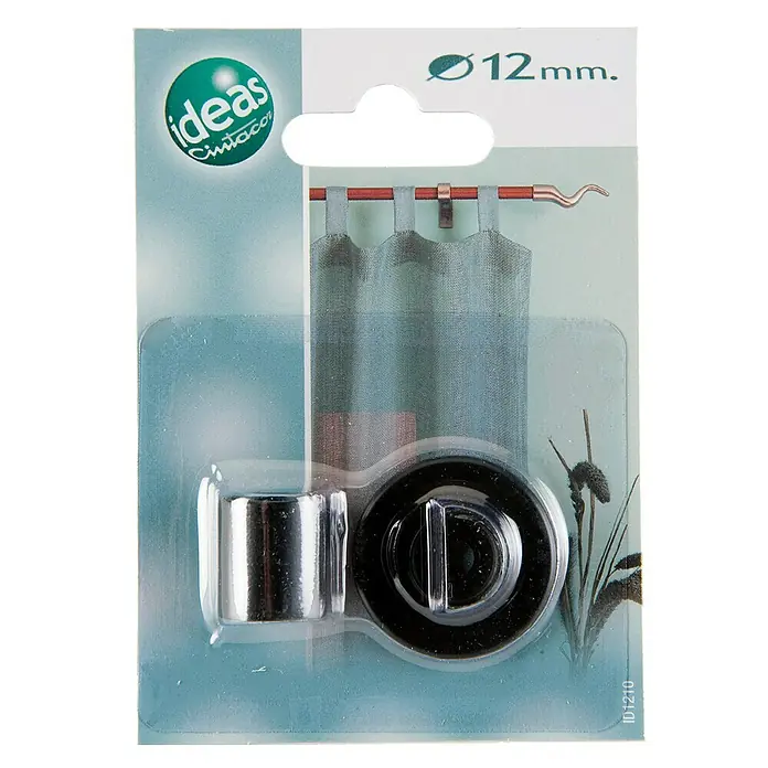 Soporte de pared Lateral Ideas 12 - Negro, Específico para: Barras para las cortinas de Ø 12 mm, Largo: 1,83 cm