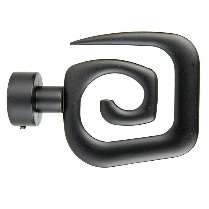 Tapa final Espiral Ideas 28 - Negro, 1 ud., Barras para las cortinas de Ø 28 mm