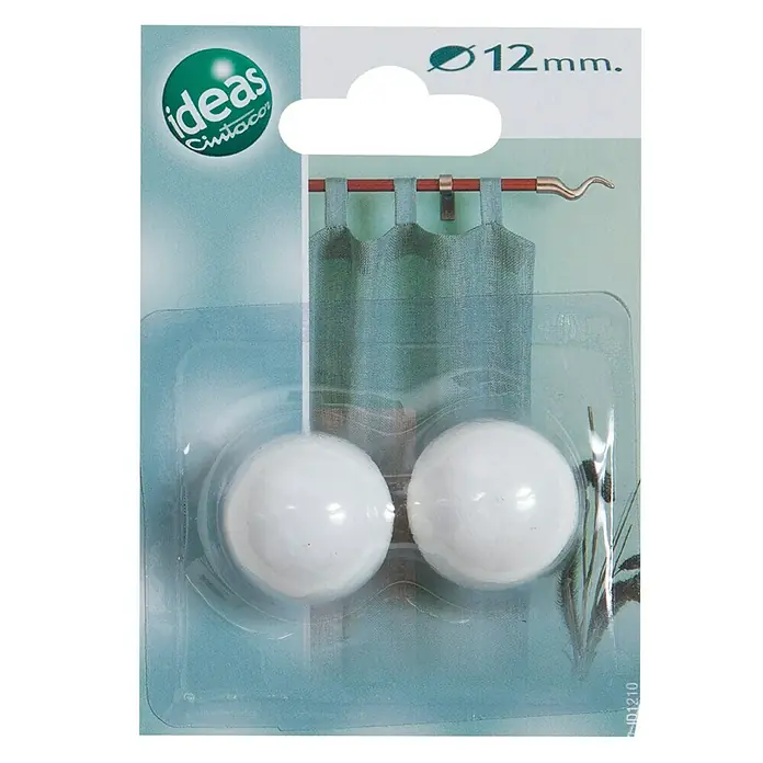 Tapones terminales Esfera - Blanco, 2 ud.