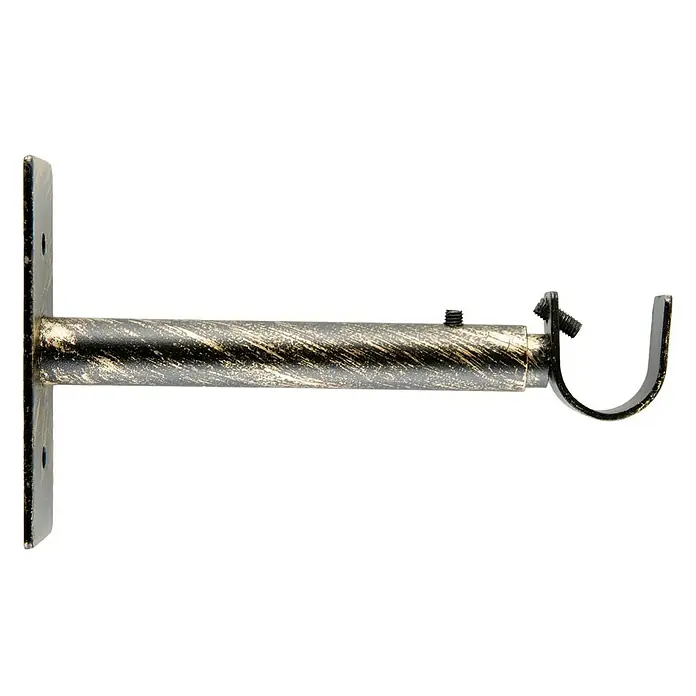 Soporte de pared Extensible - Oro antiguo, Apto para: Barras para las cortinas de Ø 16 mm, Largo: 14,2 cm