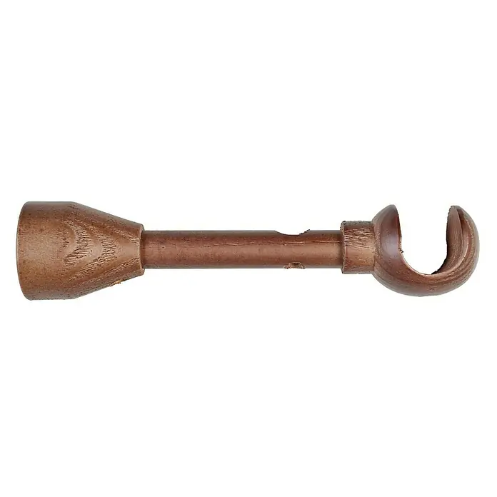 Soporte de pared  Ideas wood - Nogal, Barras para las cortinas de Ø 28 mm, Largo: 23 cm