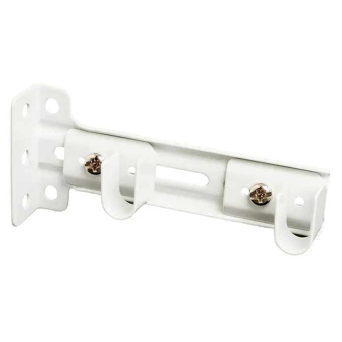 Soporte de pared lateral doble - Blanco, Largo: 10 cm