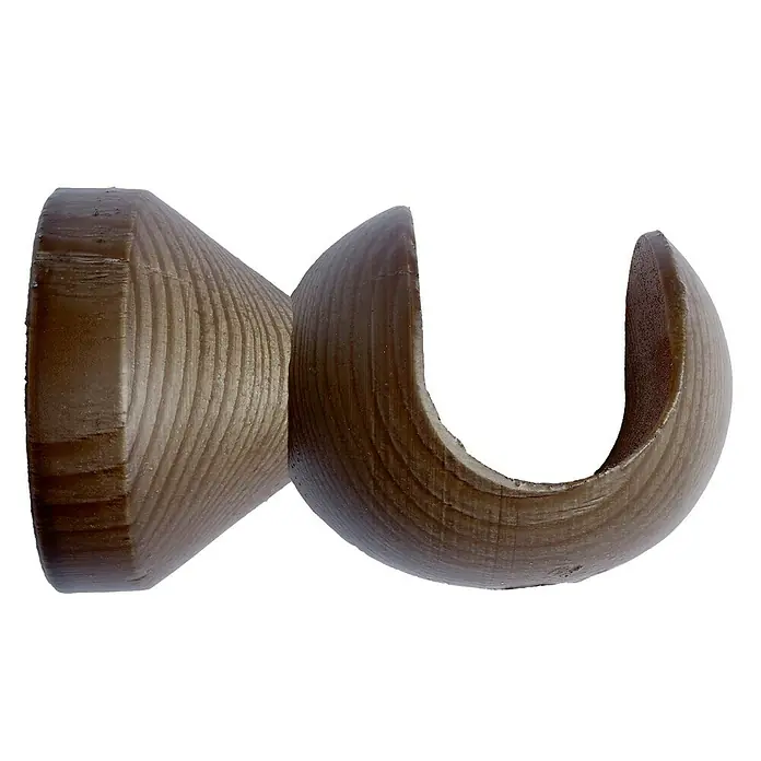 Soporte de techo Ideas Wood - Nogal, Barras para las cortinas de Ø 28 mm