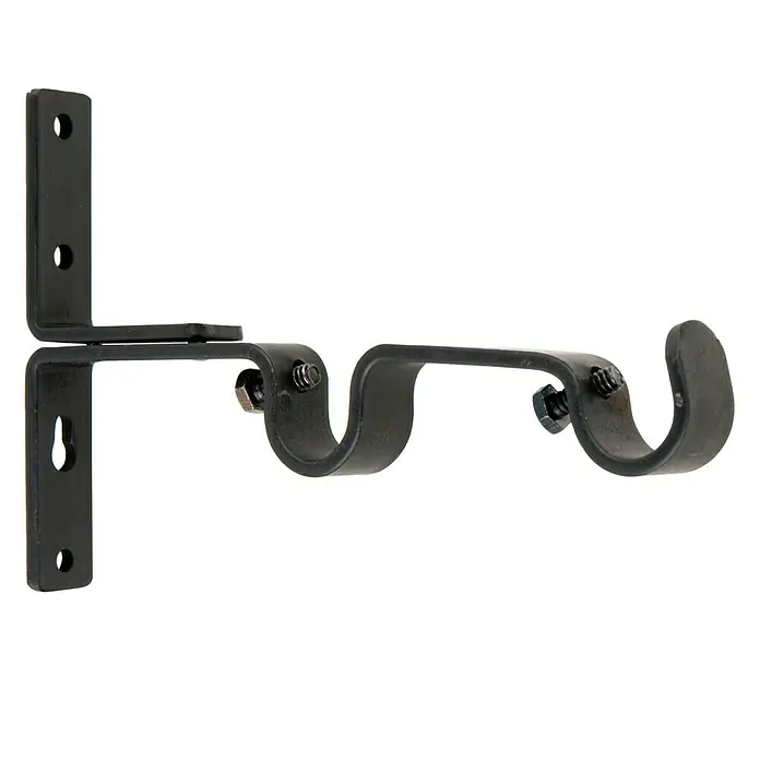 Soporte de pared doble - Negro, L x An x Al: 16,4 x 1,8 x 4,9 cm, Atornillado