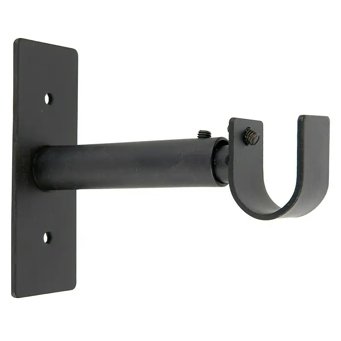 Soporte de pared exterior - Negro, L x An x Al: 10,5 x 3,4 x 9 cm, Atornillado