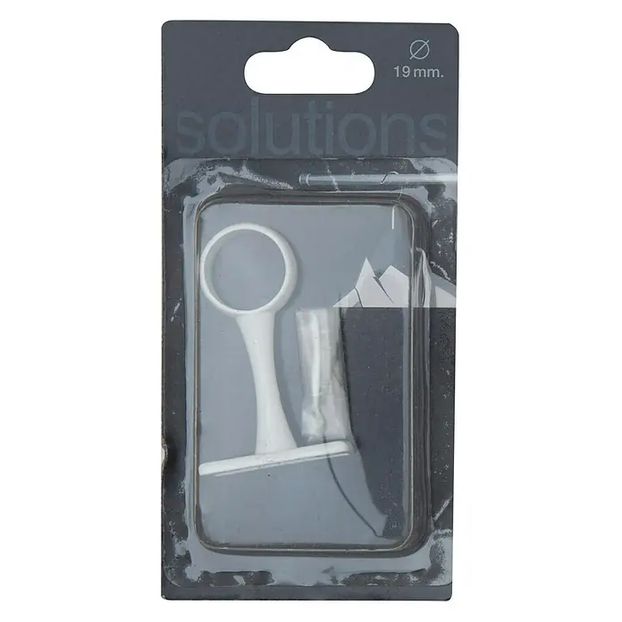Soporte de pared central Solutions - Blanco, Para barras con un diámetro de 19 mm, 1 ud.
