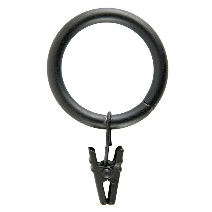 Anilla para cortinas Ferro deco - Negro, 8 ud.