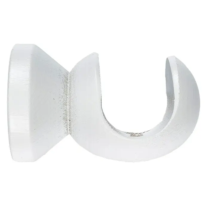 Soporte de techo Ideas Wood - Blanco, Apto para: Barras para las cortinas de Ø 28 mm, Largo: 8,1 cm