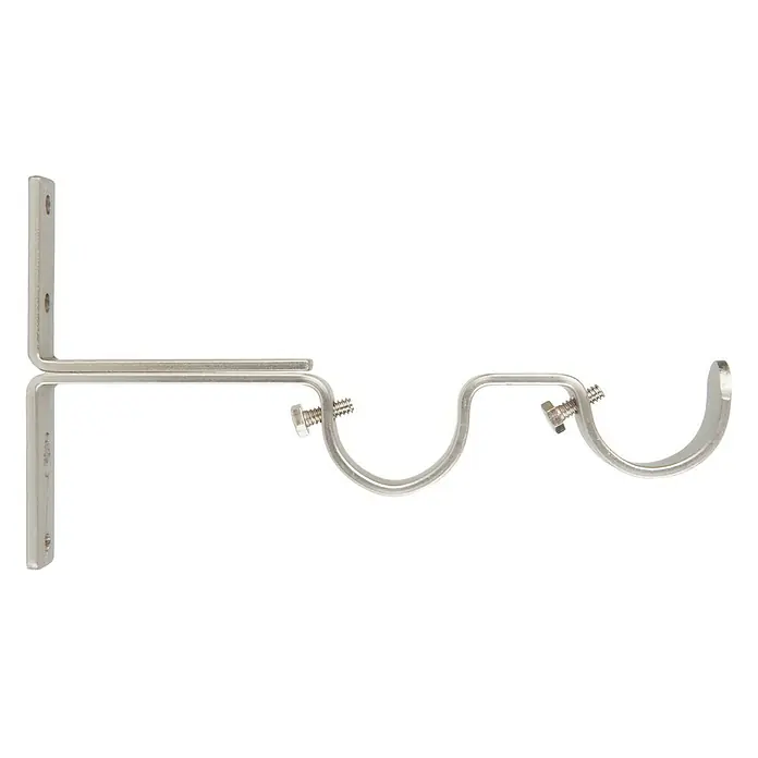 Soporte de pared doble 28/28 mm - Plata, L x An x Al: 17,4 x 1,8 x 10 cm, Atornillado